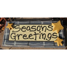8651B - seasons greetings wood sign 