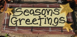 8651M - seasons greetings wood sign 