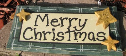 8653G - Green Merry Christmas wood sign 8653G - Green Merry Christmas wood sign