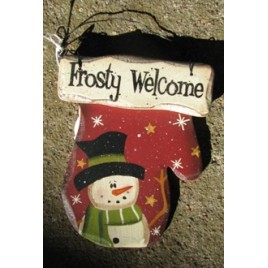 8969 - Frosty Welcome Snowman Wood Mitten 8969 - Frosty Welcome Snowman Wood Mitten