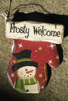 8969 - Frosty Welcome Snowman Wood Mitten 8969 - Frosty Welcome Snowman Wood Mitten