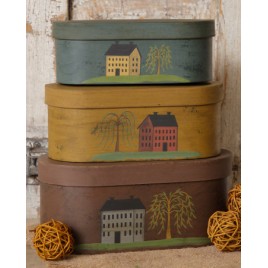 8B2107BM Primitive House set of 3 Nesting Boxes