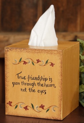 Primitive Tissue Box Cover Paper Mache' 8TB306-True Friendship Primitive Tissue Box Cover Paper Mache' 8TB306-True Friendship