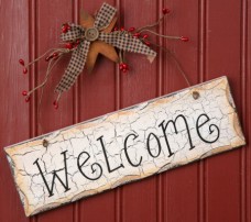 Primitive Wood Sign 8W1084-Welcome  