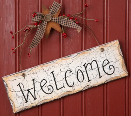 Primitive Wood Sign 8W1084-Welcome Primitive Wood Sign 8W1084-Welcome