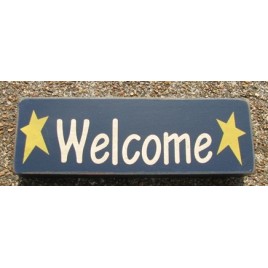 Primitive Wood Block 8W1565W - Welcome 