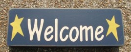 Primitive Wood Block 8W1565W - Welcome 