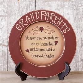 Primitive Wood Plate - We Never Knew How Much Love our Hearts - Grandparents Primitive Wood Plate - We Never Knew How Much Love our Hearts - Grandparents