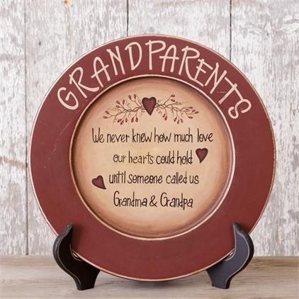 Primitive Wood Plate - We Never Knew How Much Love our Hearts - Grandparents Primitive Wood Plate - We Never Knew How Much Love our Hearts - Grandparents