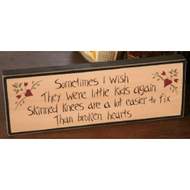8W0024 - Sometimes I wish they were little kids again wood block 