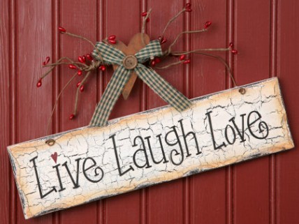 Primitive Crackled Wood Sign 8W1088- Live Laugh Love Primitive Crackled Wood Sign 8W1088- Live Laugh Love