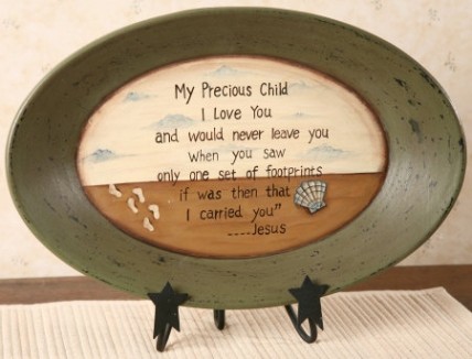 8W1123 - Footprints Oval Plate 8W1123 - Footprints Oval Plate