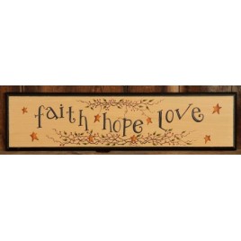 8W1206-Faith Hope Love Wood Sign 8W1206-Faith Hope Love Wood Sign