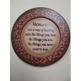 Primitive Wood Plate 8W1220S - Memories Plate Small Primitive Wood Plate 8W1220S - Memories Plate Small