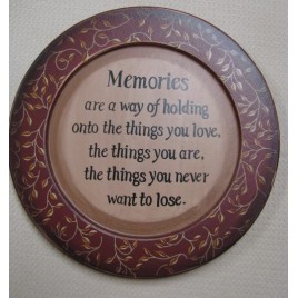 Primitive Wood Plate 8W1220L - Memories Plate Large Primitive Wood Plate 8W1220L - Memories Plate Large