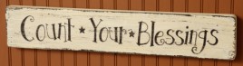 8W1439 Count Your Blessings wood sign 