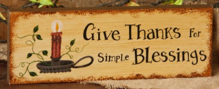 8W1468 Give Thanks for simple Blessings wood block   8W1468 Give Thanks for simple Blessings wood block