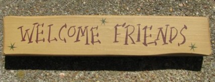 M9006WF - Welcome Friends  Wood block   M9006WF - Welcome Friends  Wood block