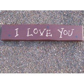 9007ILY- I Love You wood burgundy block 9007ILY- I Love You wood burgundy block