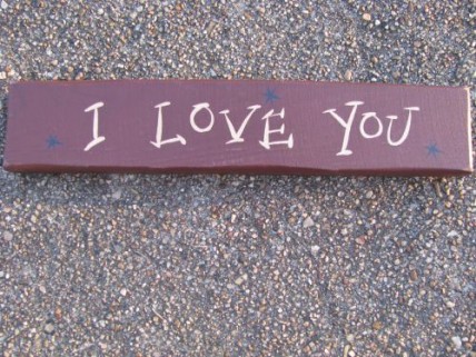 9007ILY- I Love You wood burgundy block 9007ILY- I Love You wood burgundy block