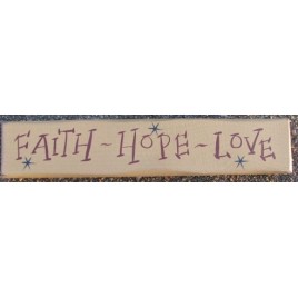9007FHL- Faith Hope Love cream wood Block 9007FHL- Faith Hope Love cream wood Block