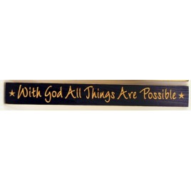 90105WB- With God all things are Possible engraved wood block sign