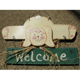 903RG - Welcome Rabbit Green Banner wood sign 903RG - Welcome Rabbit Green Banner wood sign