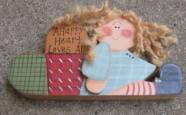 967H - A Happy Heart Loves All wood doll 