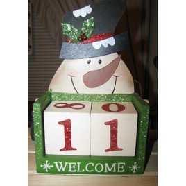 98062SC - Snowman Welcome Wood Calendar 