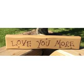 Primitive Wood Block 9904LYM Love You More Primitive Wood Block 9904LYM Love You More