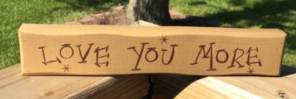 Primitive Wood Block 9904LYM Love You More Primitive Wood Block 9904LYM Love You More