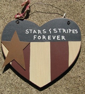 99108SAS - Stars and Stripes wood heart 99108SAS - Stars and Stripes wood heart