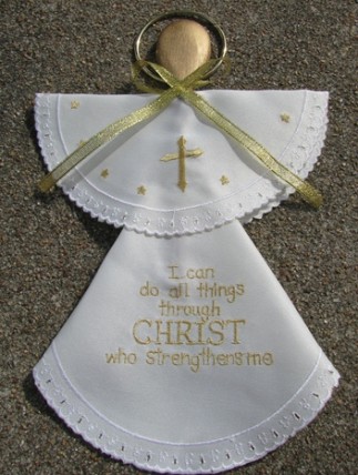 Angel Wood Cloth Spoon I can do all things through Christ who strengthens me Angel Wood Cloth Spoon I can do all things through Christ who strengthens me
