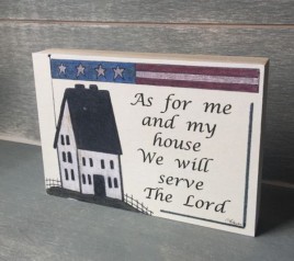 Wood Block B104 As for me and my house we will serve the Lord 