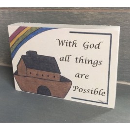 Wood Sign - B119 With God all things are Possible 