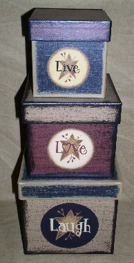 B14LLL-Live Love Laugh set of 3 nesting Boxes