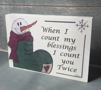 Wood Block B314 When I Count My Blessings I count you twice Wood Block B314 When I Count My Blessings I count you twice