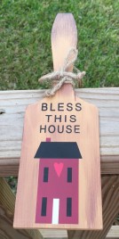 BP202 Butter Paddle Bless This House Salt Box House Paddle 