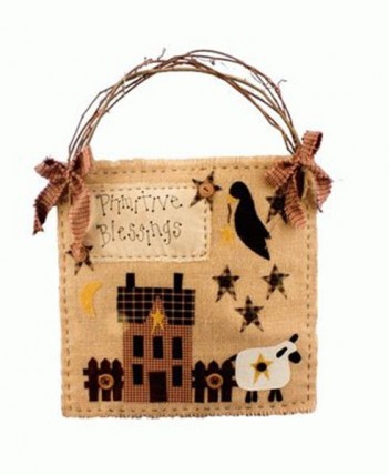 Primitive Burlap Hanger - CDA4492 Primitive Blessing Crow and Sheep Primitive Burlap Hanger - CDA4492 Primitive Blessing Crow and Sheep