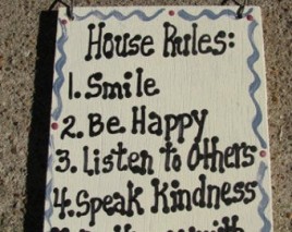 CS6288 -House Rules  wood sign