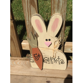Carrots Five Cents Bunny Hanging Sign Carrots Five Cents Bunny Hanging Sign