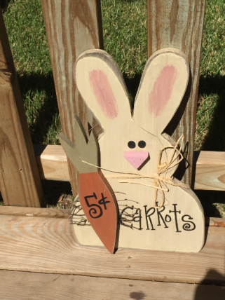 Carrots Five Cents Bunny Hanging Sign Carrots Five Cents Bunny Hanging Sign