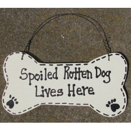 Wood Dog Bone DB1- Spoiled Rotten Dog Lives Here Wood Dog Bone DB1- Spoiled Rotten Dog Lives Here