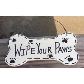 Wood Dog Bone DB31 - Wipe Your Paws  