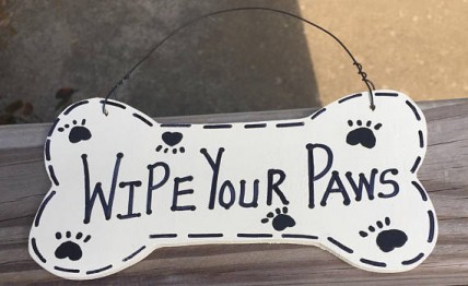 Wood Dog Bone DB31 - Wipe Your Paws Wood Dog Bone DB31 - Wipe Your Paws