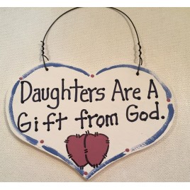 Wood Heart  4021 Daughters Are A Gift from God wood heart 