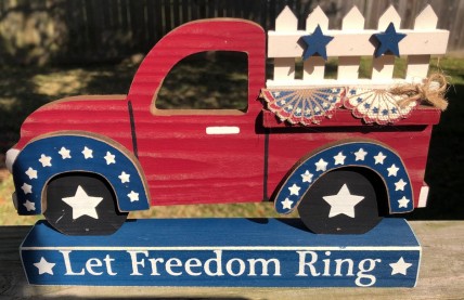 G2524890 Americana Truck Shelf Sitter Let Freedom Ring G2524890 Americana Truck Shelf Sitter Let Freedom Ring