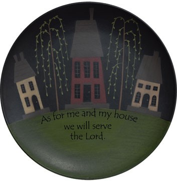 Primitive Wood Plate G32152- As for Me and My House Primitive Wood Plate G32152- As for Me and My House