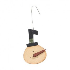Snowman with top hat green band Ornament