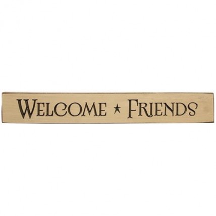 Welcome Friends Engraved wood block Welcome Friends Engraved wood block